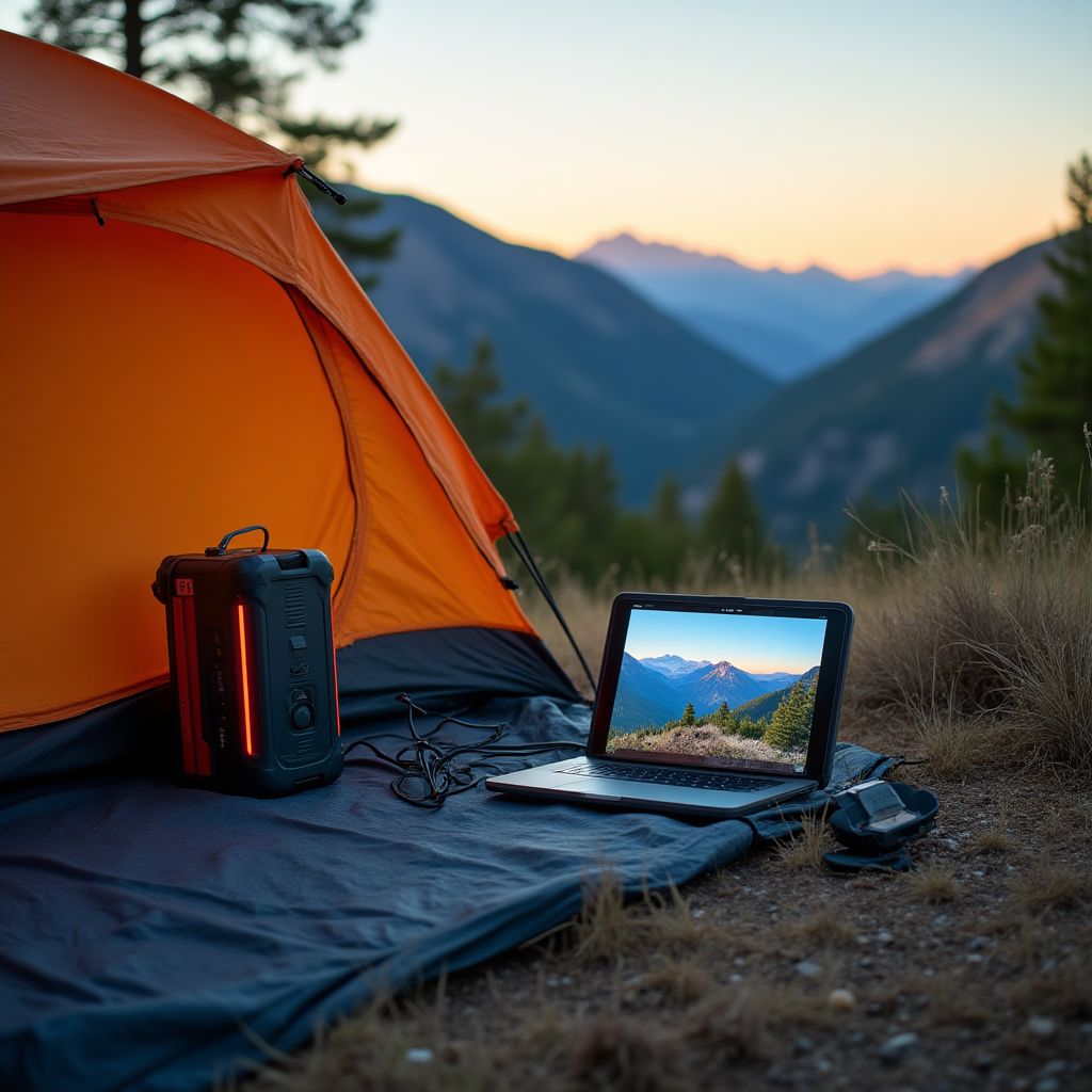 Smart camping technology with solar panels